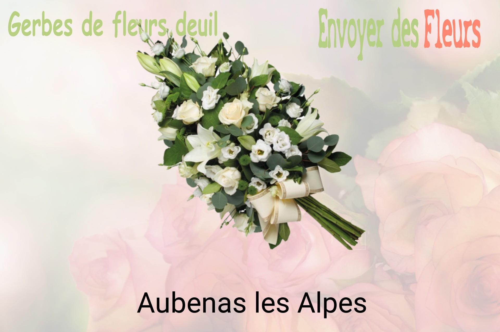 Gerbe de fleurs de deuil livrée à Aubenas-les-Alpes
